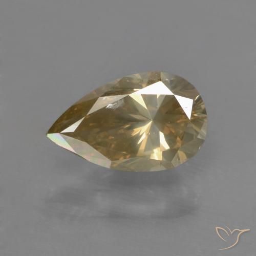0.96ct Naturale Color cognac Diamante, Forma a pera, SI
