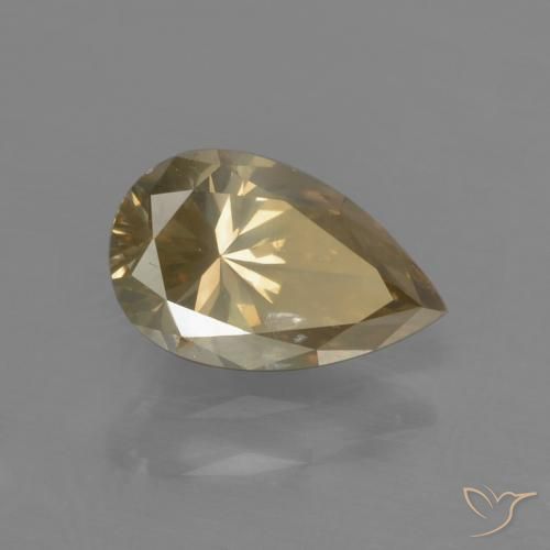 Diamante Color cognac naturale da 0.96 ct, Forma a pera, SI