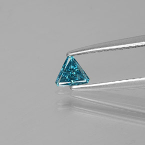 Diamante Blu naturale da 0.12 ct, Taglio trillion, SI