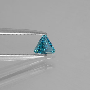 Diamante Blu naturale da 0.12 ct, Taglio trillion, SI