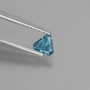 Diamante naturale blu da 0,18 ct, trillion, SI