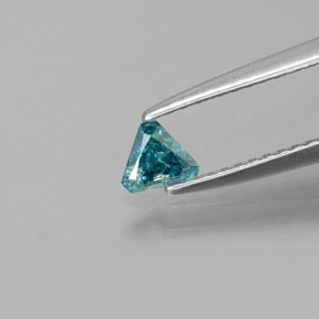 Diamante Blu naturale da 0.16 ct, Taglio trillion, SI