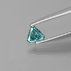 Diamante naturale blu da 0,14 ct, trillion, SI