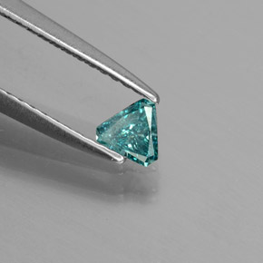 Diamante naturale blu da 0,14 ct, trillion, SI