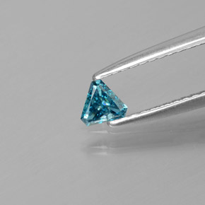 Diamante Blu naturale da 0.13 ct, Taglio trillion, SI