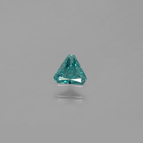 Diamante Blu verdastro naturale da 0.13 ct, Taglio trillion, SI