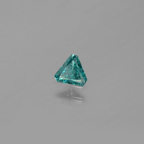 Diamante Blu verdastro naturale da 0.13 ct, Taglio trillion, SI