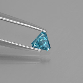 Diamante naturale blu da 0,10 ct, trillion, SI