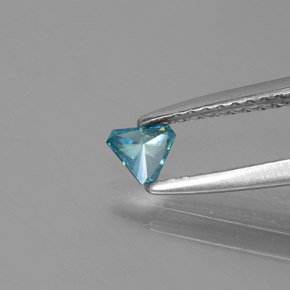 Diamante naturale blu da 0,10 ct, trillion, SI