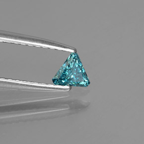 Diamante Blu verdastro naturale da 0.13 ct, Taglio trillion, SI