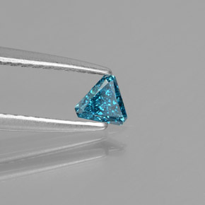 Diamante Blu naturale da 0.14 ct, Taglio trillion, SI