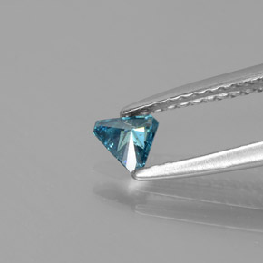 Diamante Blu naturale da 0.14 ct, Taglio trillion, SI