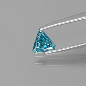 Diamante Blu naturale da 0.14 ct, Taglio trillion, SI