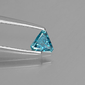 Diamante Blu naturale da 0.14 ct, Taglio trillion, SI
