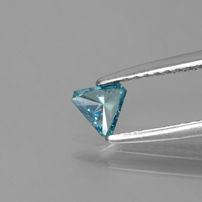 Diamante Blu naturale da 0.14 ct, Taglio trillion, SI