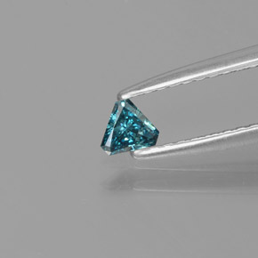 Diamante naturale blu da 0,11 ct, trillion, SI