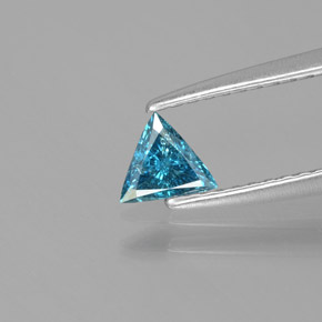 Diamante Blu naturale da 0.17 ct, Taglio trillion, SI