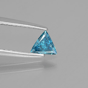 Diamante Blu naturale da 0.17 ct, Taglio trillion, SI