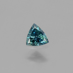 Diamante Blu verdastro naturale da 0.16 ct, Taglio trillion, SI