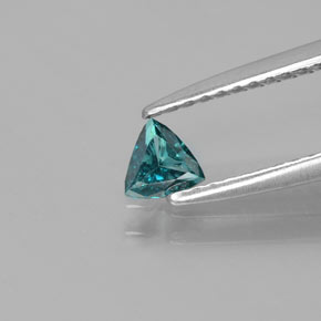 Diamante Blu verdastro naturale da 0.19 ct, Taglio trillion, SI