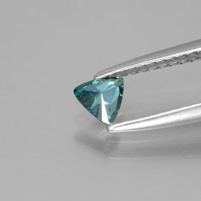 Diamante Blu verdastro naturale da 0.19 ct, Taglio trillion, SI