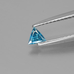 Diamante naturale blu da 0,09 ct, trillion, SI