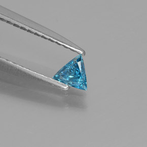 Diamante naturale blu da 0,09 ct, trillion, SI