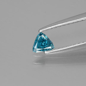 Diamante Blu naturale da 0.14 ct, Taglio trillion, SI