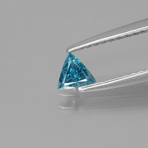 Diamante Blu naturale da 0.13 ct, Taglio trillion, SI