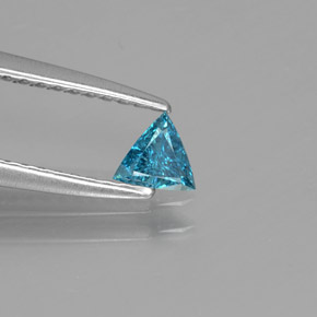 Diamante Blu naturale da 0.13 ct, Taglio trillion, SI