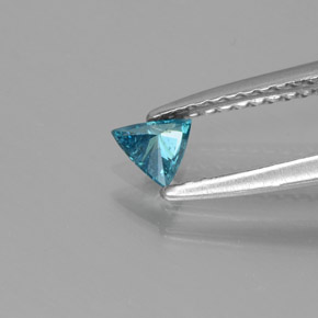 Diamante Blu naturale da 0.13 ct, Taglio trillion, SI