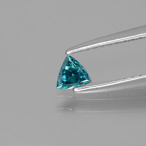 Diamante Blu verde naturale da 0.11 ct, Taglio trillion, SI