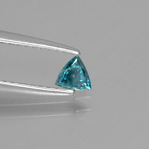 Diamante Blu verde naturale da 0.11 ct, Taglio trillion, SI