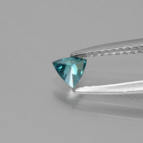 Diamante Blu verde naturale da 0.11 ct, Taglio trillion, SI