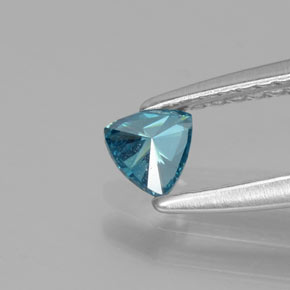 Diamante Blu verdastro naturale da 0.19 ct, Taglio trillion, SI