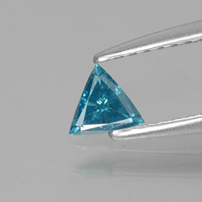 Diamante Blu verdastro naturale da 0.12 ct, Taglio trillion, SI