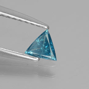 Diamante Blu verdastro naturale da 0.12 ct, Taglio trillion, SI