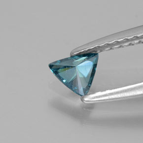 Diamante Blu verdastro naturale da 0.16 ct, Taglio trillion, SI