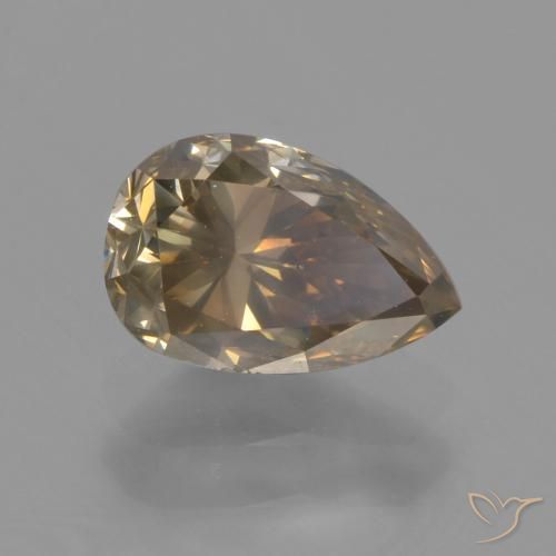 Diamante Color cognac naturale da 1.32 ct, Forma a pera, SI