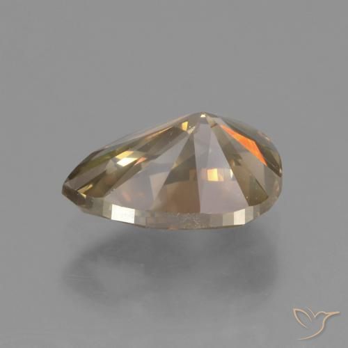 Diamante Color cognac naturale da 1.32 ct, Forma a pera, SI