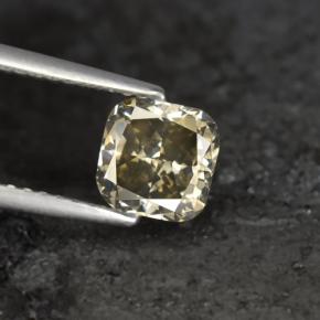 Diamante naturale oro da 1,21 ct, taglio a cuscino, SI