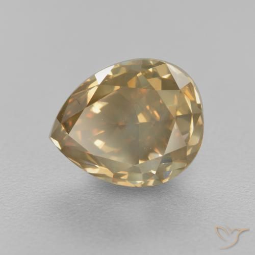 Diamante Color cognac naturale da 1.98 ct, Forma a pera, SI