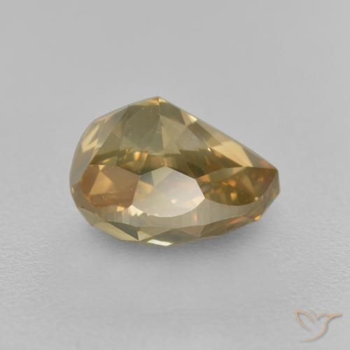 Diamante Color cognac naturale da 1.98 ct, Forma a pera, SI