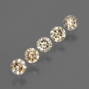 Gemme di Diamante Color champagne naturale da  ct, Taglio rotondo, SI