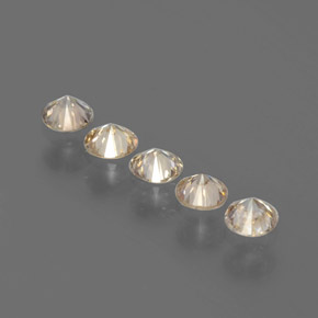 Gemme di Diamante Color champagne naturale da  ct, Taglio rotondo, SI