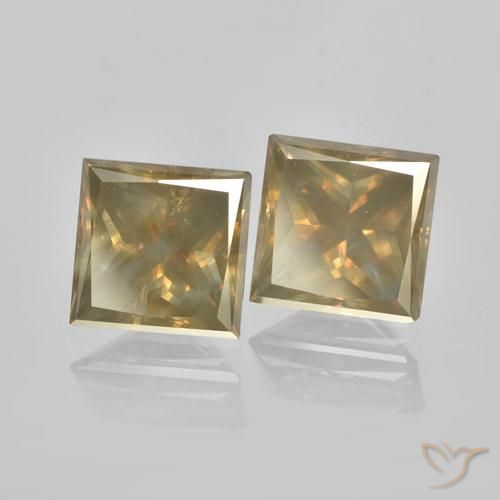 Gemme di Diamante Color champagne naturale da 3.45 ct, Quadrato, VS-SI
