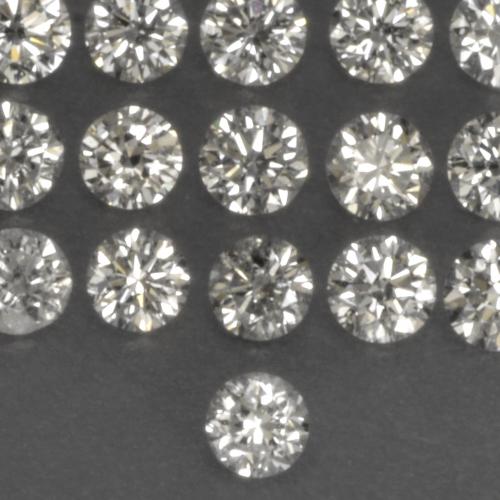 Diamante naturale bianco da 0,03 ct, taglio rotondo, VS