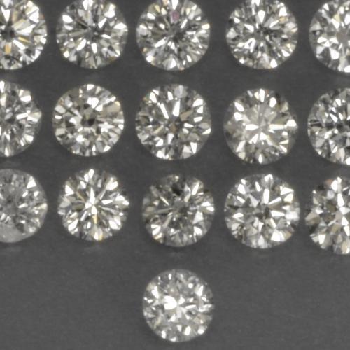 Diamante naturale bianco da 0,03 ct, taglio rotondo, VS