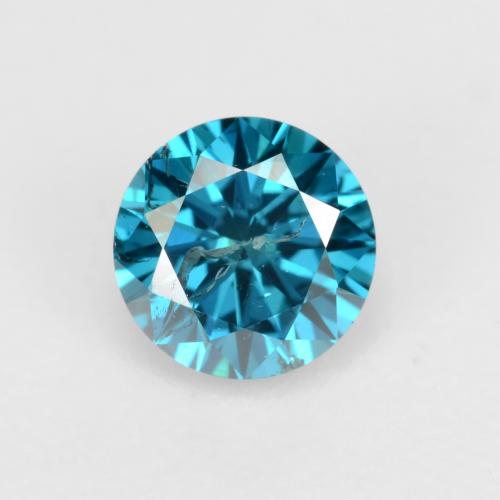 Diamante naturale turchese da 0,30 ct, taglio rotondo, SI