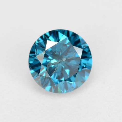Diamante naturale turchese da 0,30 ct, taglio rotondo, SI